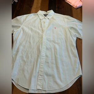 Ralph Lauren Light Blue Striped Button-Down Shirt